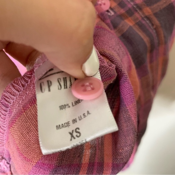 Free People X Cp Shades Womens plaid maxi Top 100% linen in valentine XS - Picture 9 of 11